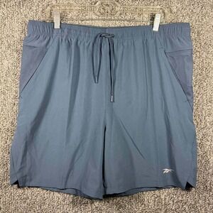 Reebok Athletic Shorts Slate Blue Mesh Panel Drawstring - Mens Size Large